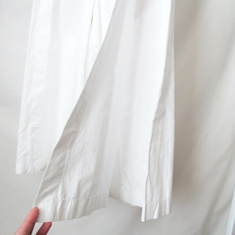 VINCE Wide Leg Cotton Pants Side-Slit Culottes in White Size- M/L - Picture 10 of 17